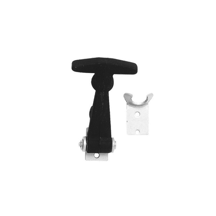 Small Rubber Hood Latch with Zink Keeper and Brackets